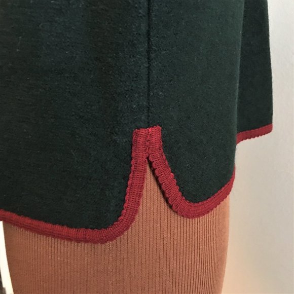 BCBG Deep Green Jacket with Red Trim | VINTAGE - Picture 7 of 12